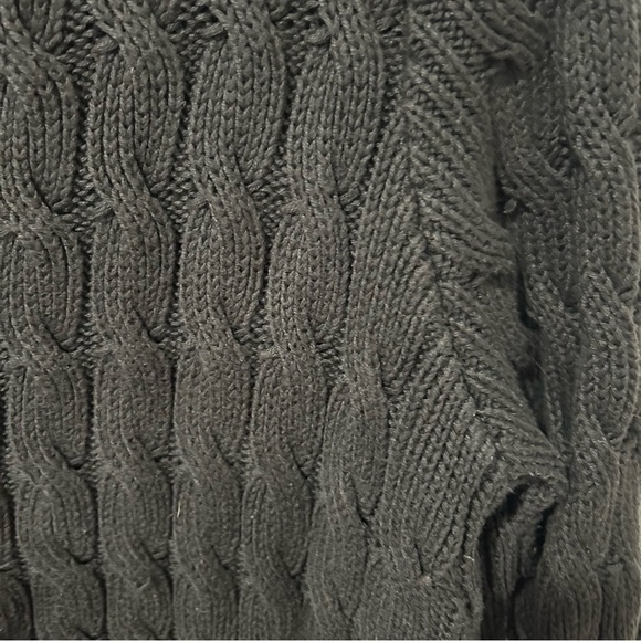 Talbots Classic Black Cable Knit Cardigan Size 1X Button up - Picture 4 of 4